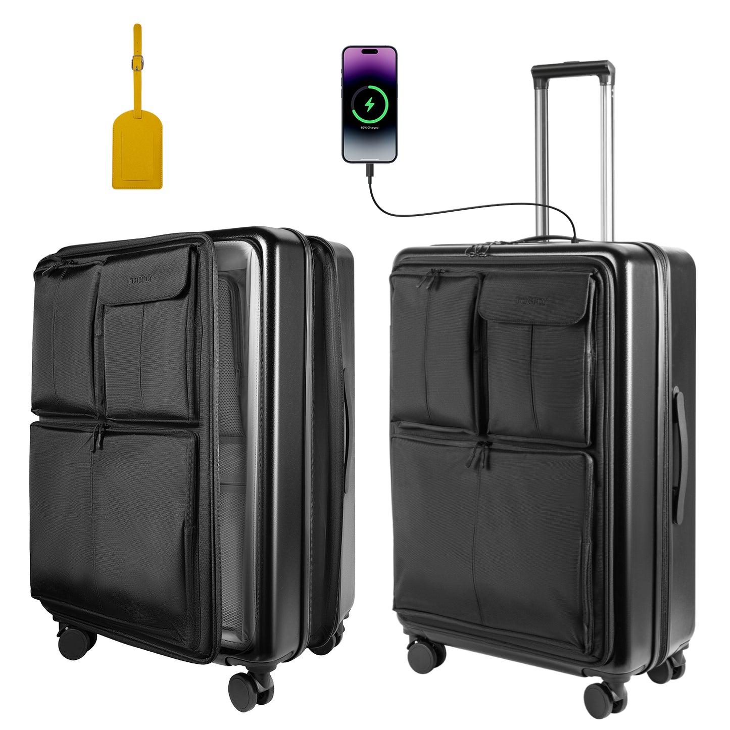 Travel Expandable Luggage, 24 Inch Check in Luggage with Spinner Wheels