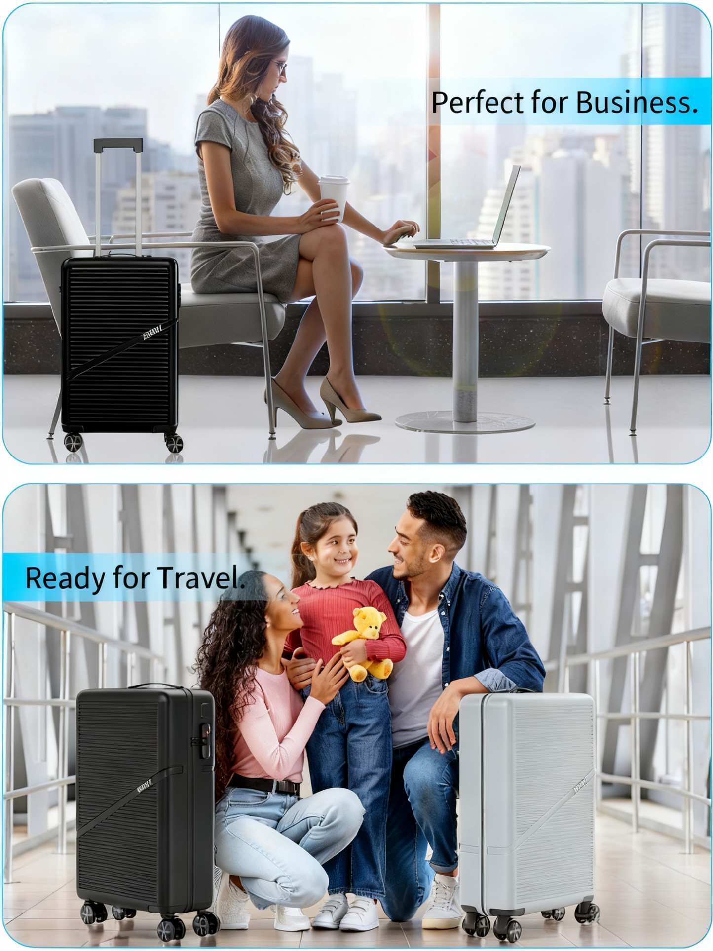 Carry On Luggage Airline Approved 20 Inch Hardside Suitcase with Spinner Wheels, Lightweight PC Rolling Luggage with TSA Lock & USB Charging Port for Travel