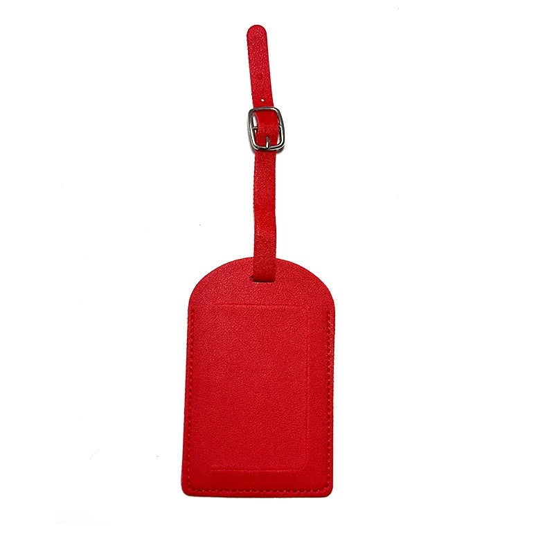 Luggage Tags for Suitcases Faux Leather Privacy Protection Bag Tags Travel Accessories Essential, Red