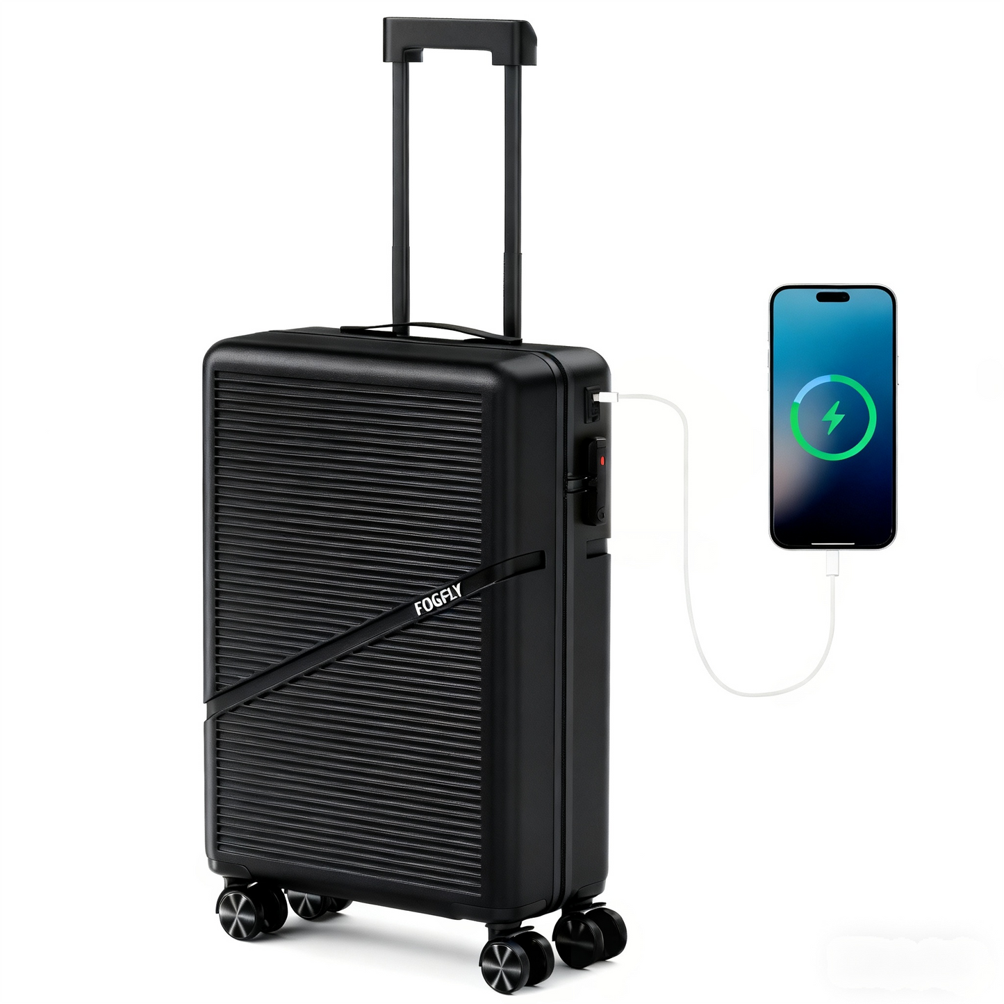 Carry On Luggage Airline Approved 20 Inch Hardside Suitcase with Spinner Wheels, Lightweight PC Rolling Luggage with TSA Lock & USB Charging Port for Travel