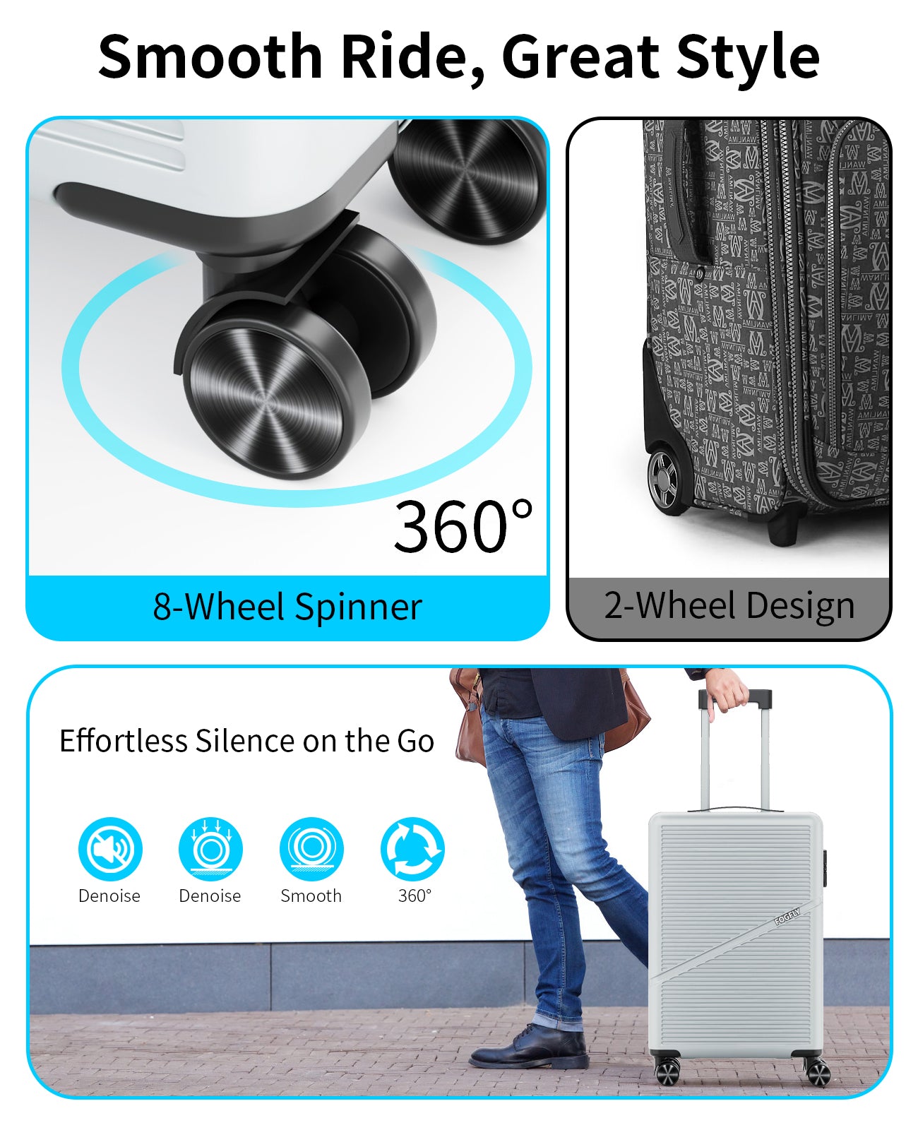 Carry On Luggage Airline Approved 20 Inch Hardside Suitcase with Spinner Wheels, Lightweight PC Rolling Luggage with TSA Lock & USB Charging Port for Travel