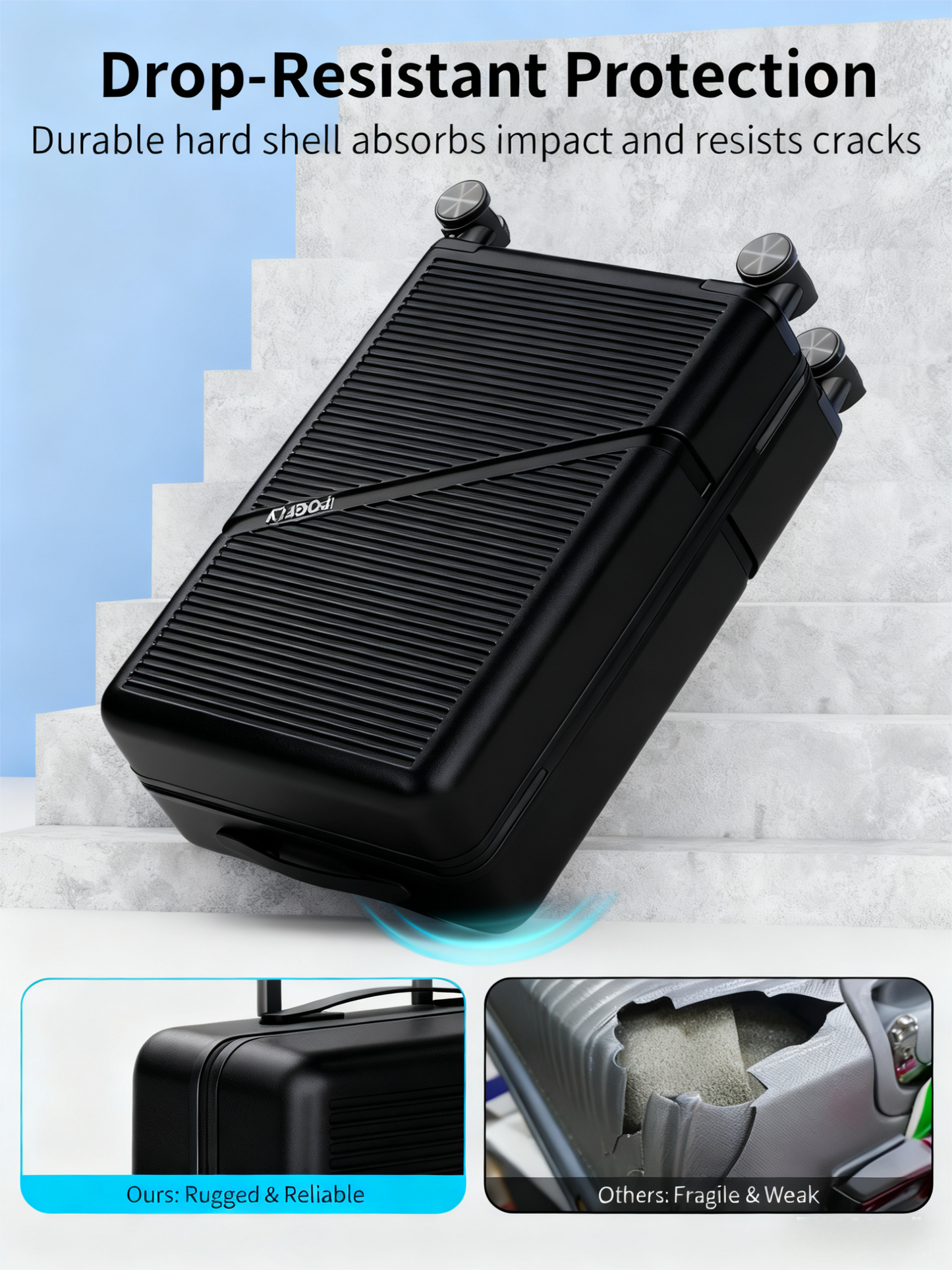 Carry On Luggage Airline Approved 20 Inch Hardside Suitcase with Spinner Wheels, Lightweight PC Rolling Luggage with TSA Lock & USB Charging Port for Travel